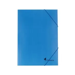 Dosky s gumičkou, modré, kartón, A4, VICTORIA